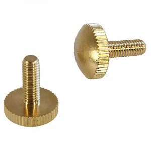 M6 brass screw with knurled domed head, length 12mm