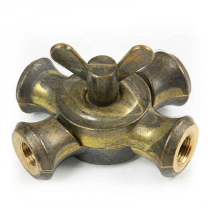 Insillot brass ball joint, one quadruple outlet for M10 threaded tube