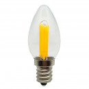 Mini format flame bulb with four LED filaments