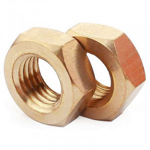 Brass hexagon nut for M10 threaded tube, 1.5 mm pitch