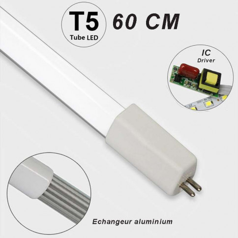 Mini tube LED T5 48 LED SMD 2835 longueur 600 mm