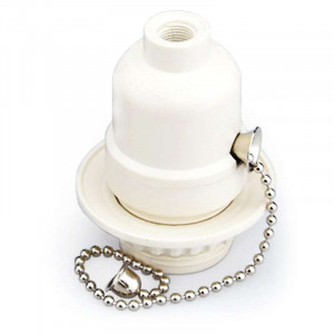 E27 chain socket on/off switch white