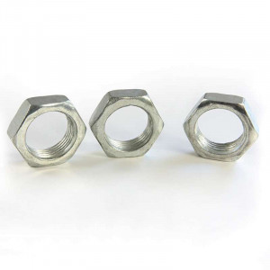 Low zinc-plated nut for M18 tube, 1.5 mm pitch, 8 mm thick