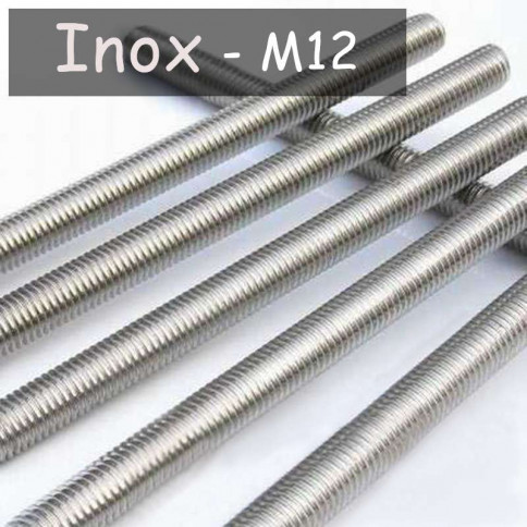 M12 stainless steel threaded tube, 1mm pitch