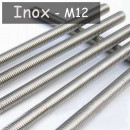 M12 stainless steel threaded tube, 1mm pitch