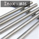 M16 stainless steel threaded tube, 1.5 mm pitch