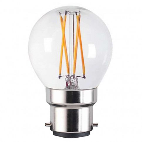 G45 4 watt LED globe bulb with B22 base and four filaments
