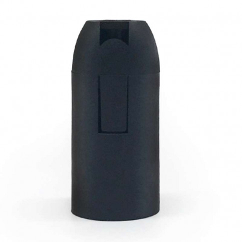  Socket with E12 base in smooth black plastic for bulb