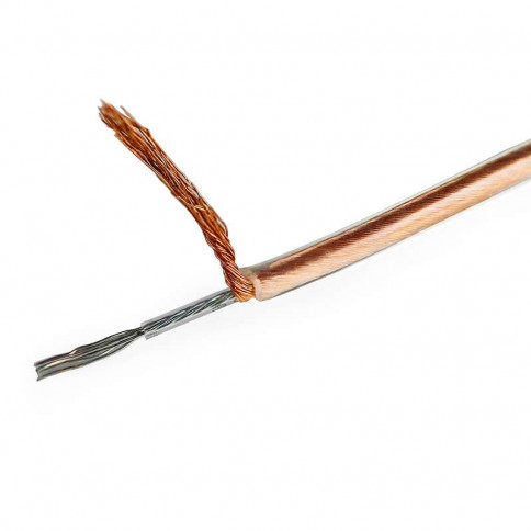 0.3mm² transparent Teflon gold-coloured coaxial electric cable, 1m long