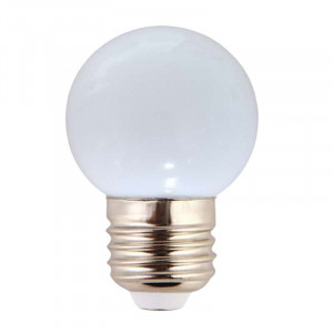 G45 spherical LED bulb with E27 base, white light colour