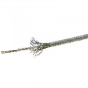 0.5mm² coaxial electric cable on transparent Teflon, 1m long