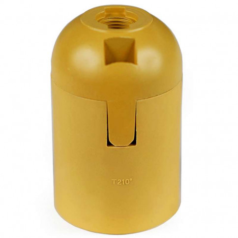  Brass-coloured plastic E27 socket for light bulb