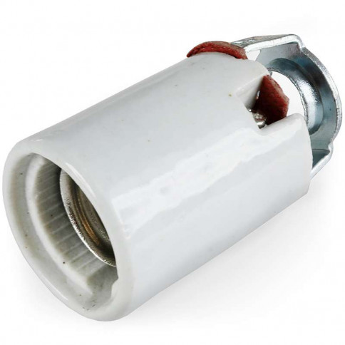 E14 porcelain mini socket on M10 hollow threaded rods