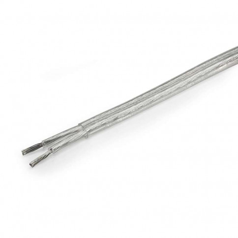 Flat electrical cable with transparent Teflon sheath and two 0.7 mm² conductors