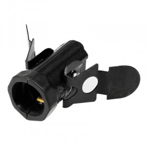 Black plastic E12 socket - spring-mounted