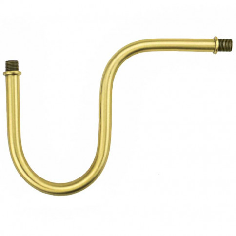 Double elbow gooseneck brass tube - length 16cm