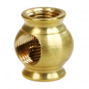 18.5 mm diameter brass ball socket with three M10 threaded outlets