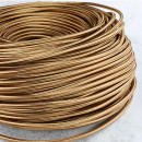 Flat textile cable with Teflon and PVC sheath 2x0.5mm² - Antique brass braid