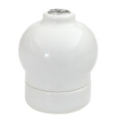 Globify E27 lampholder in high-gloss porcelain enamel in pearly white