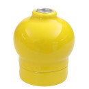 Globify E27 lampholder in high-gloss enamelled porcelain in Indian yellow