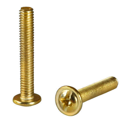 Brass screw M4 with large domed head - cross recess - thread length 25mm