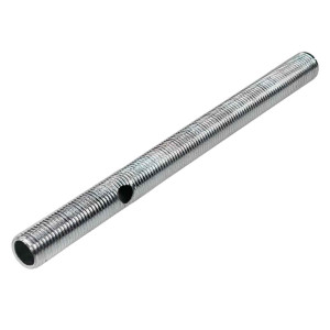 Tube fileté M10 en acier zingué perçage radial Ø5mm - longueur de 12cm