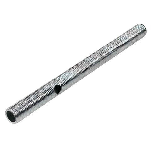 M10 threaded tube in galvanised steel Ø5mm radial bore - 12cm long