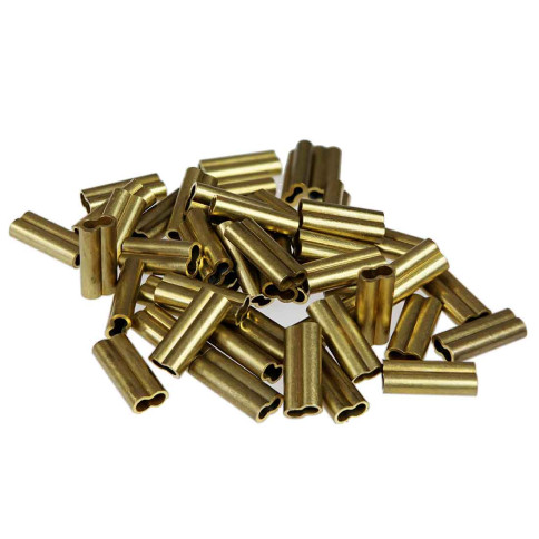 Brass crimping sleeve for load-bearing steel cable