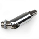 Chrome-plated steel M10 male/male ball joint, one joint for threaded tube