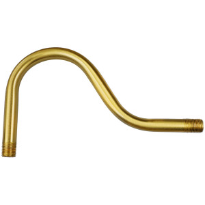 Double elbow gooseneck brass tube - length 138mm threaded M10