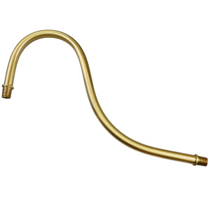 Double elbow gooseneck brass tube - length 240mm threaded M10