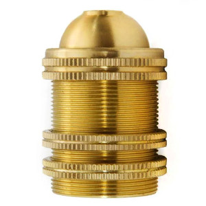 Douille Sorel en laiton massif à culot E14 en porcelaine - double bagues