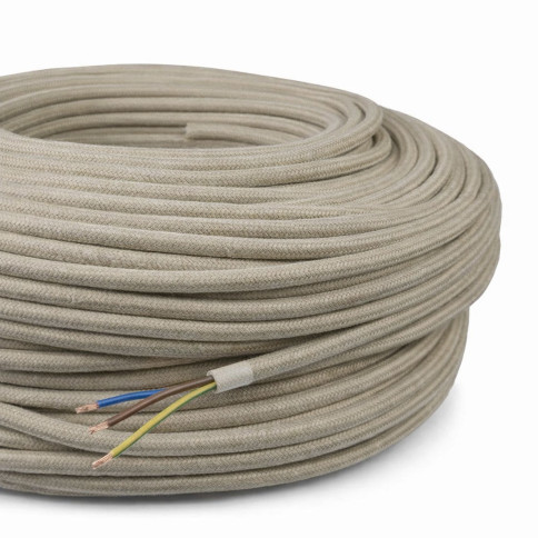 Câble rond tressé couleur chanvre...