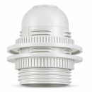 Douille plastique blanc à double bagues de serrages pour lampe à culot E26 "Format américain"