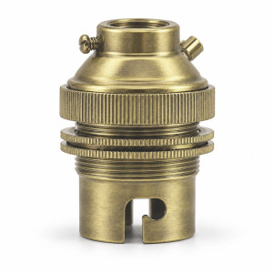 Douille de lampe B22 en laiton vieilli - fixation taraudage M10